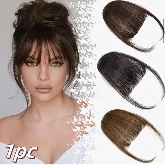 Natural Black Hair Bangs Extension Clip - Picture 8 of 11